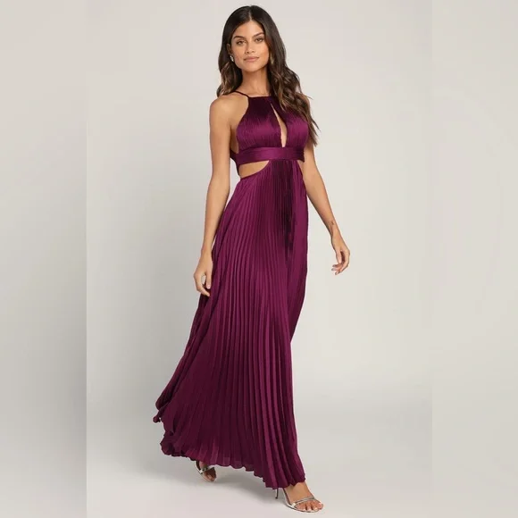 halter maxi dress plus size LD {Expressing Yourself} Dk Mauve Halter Maxi Dress PLUS SIZE XL 2X 3X main image 0